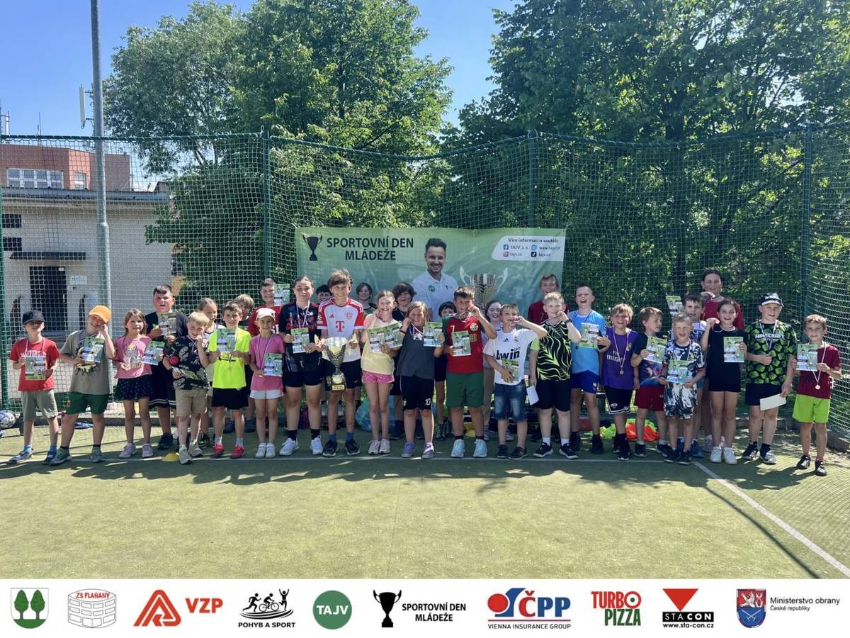 Plaňany hostily ve středu 27. května 2026 pátý ročník významné městské školní sportovní akce TAJV Open v Plaňanech