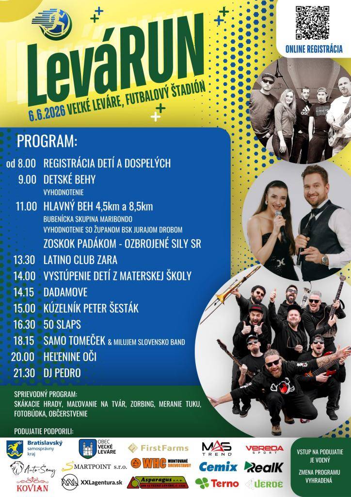 Športovo-kultúrne podujatie LeváRUN v sobotu 6.6.2026