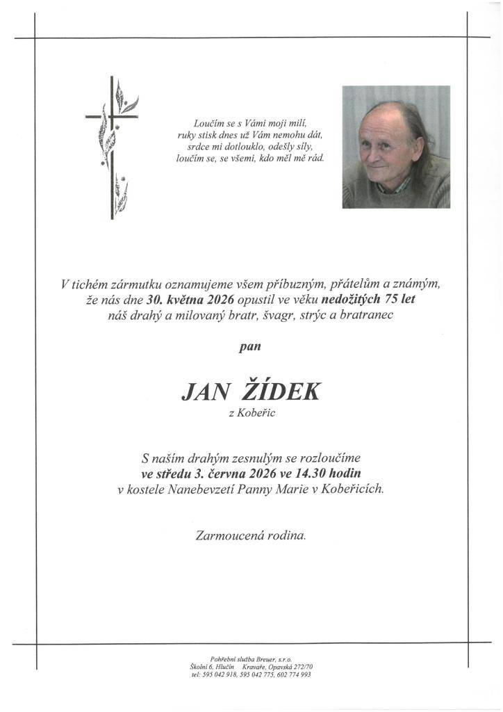 smuteční oznámení