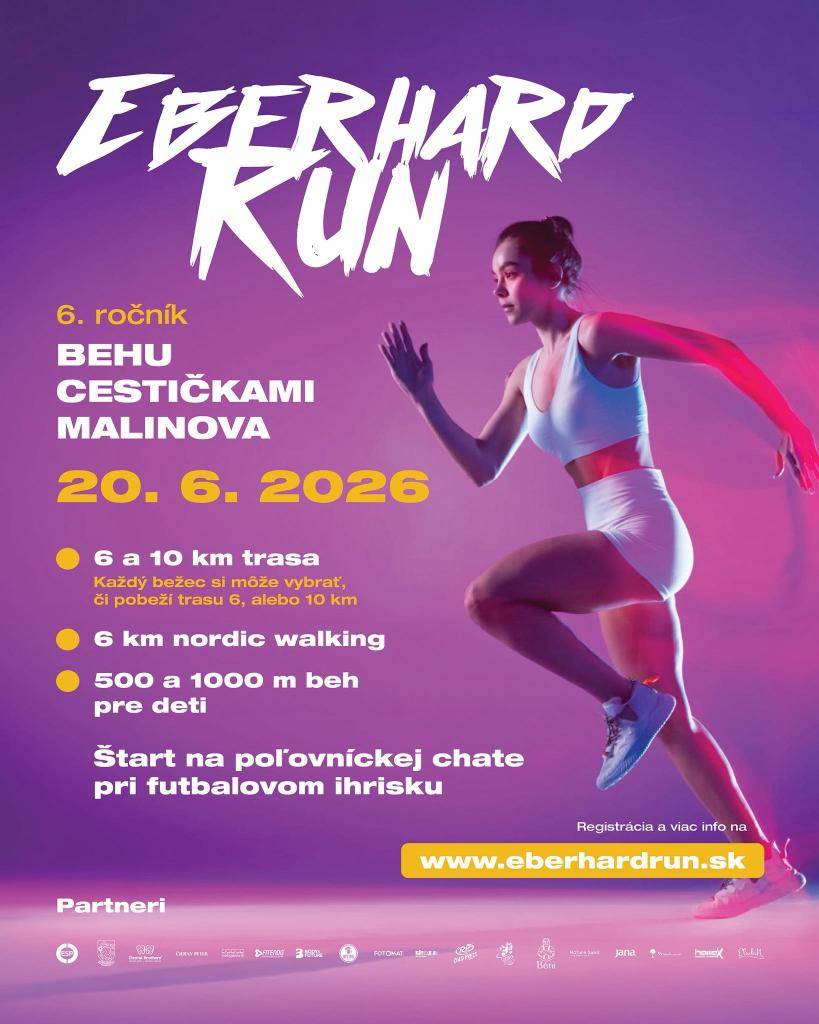 Pozývame všetkých záujemcov na ďalší ročník behu cestičkami Malinova, ktorý sa uskutoční dňa 20.06.2026.  Tak ako predošlé roky, súčasťou podujatia je detský beh, beh pre dospelých na 6km a 10km a disciplína nordic walking na trati dlhej 6km.