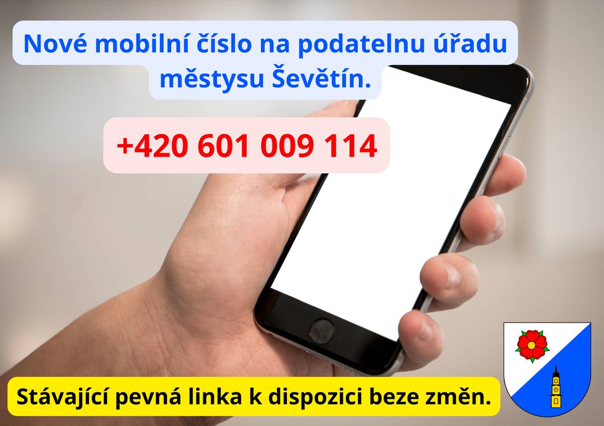 Od června 2026 je nová možnost telefonického spojení na podatelnu úřadu. Uložte si proto mobilní číslo: 601 009 114. Stávající pevná linka je k dispozici beze změny.
