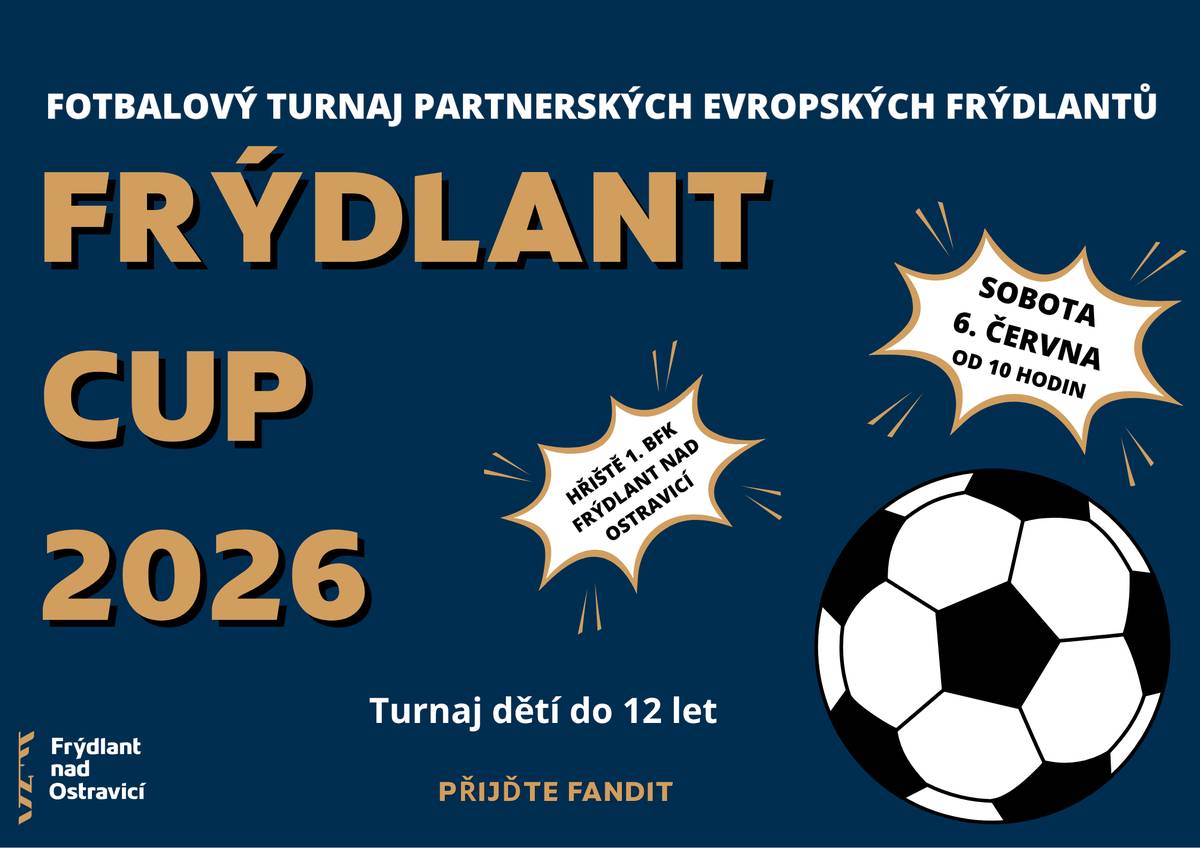 👉 Po 10 letech se do Frýdlantu nad Ostravicí vrací fotbalový turnaj partnerských evropských Frýdlantů!    📅 Už 6. června od 10:00 hodin se na hřišti 1. BFK Frýdlant nad Ostravicí utkají mladí fotbalisté do 12 let, kteří přijedou reprezentovat svá města a předvést své sportovní dovednosti.     🤩 Přijďte podpořit mladé sportovce a zažít jedinečnou atmosféru mezinárodního turnaje přímo u nás.     ⚽ Čeká vás den plný sportovních výkonů, fandění, nových přátelství a fair play.     Tak dorazte fandit i vy!