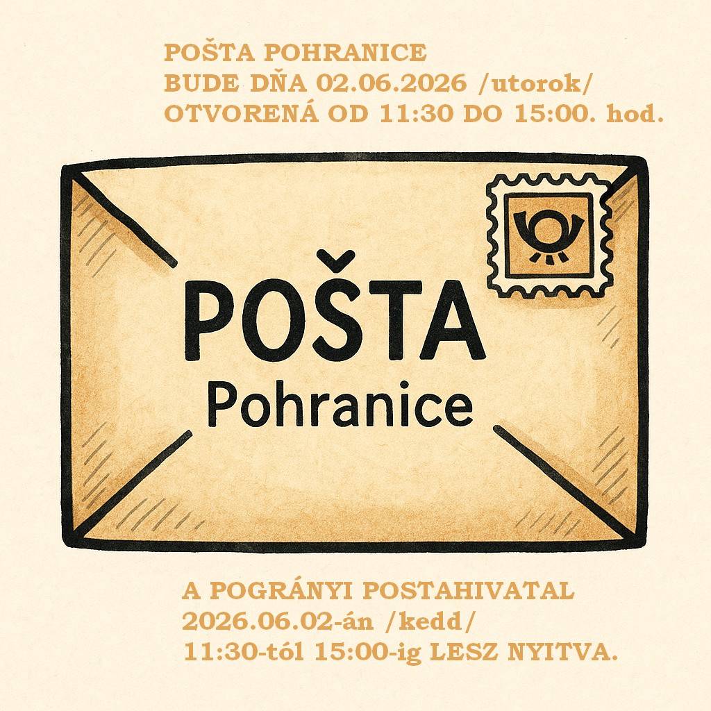 OZNAM POŠTA POHRANICE  A POGRÁNYI POSTA ÉRTESÍTÉS