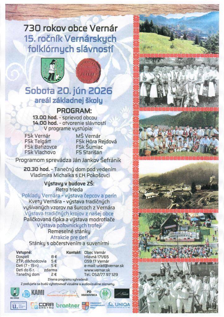 15.ročník Vernárskych folklórnych slávností