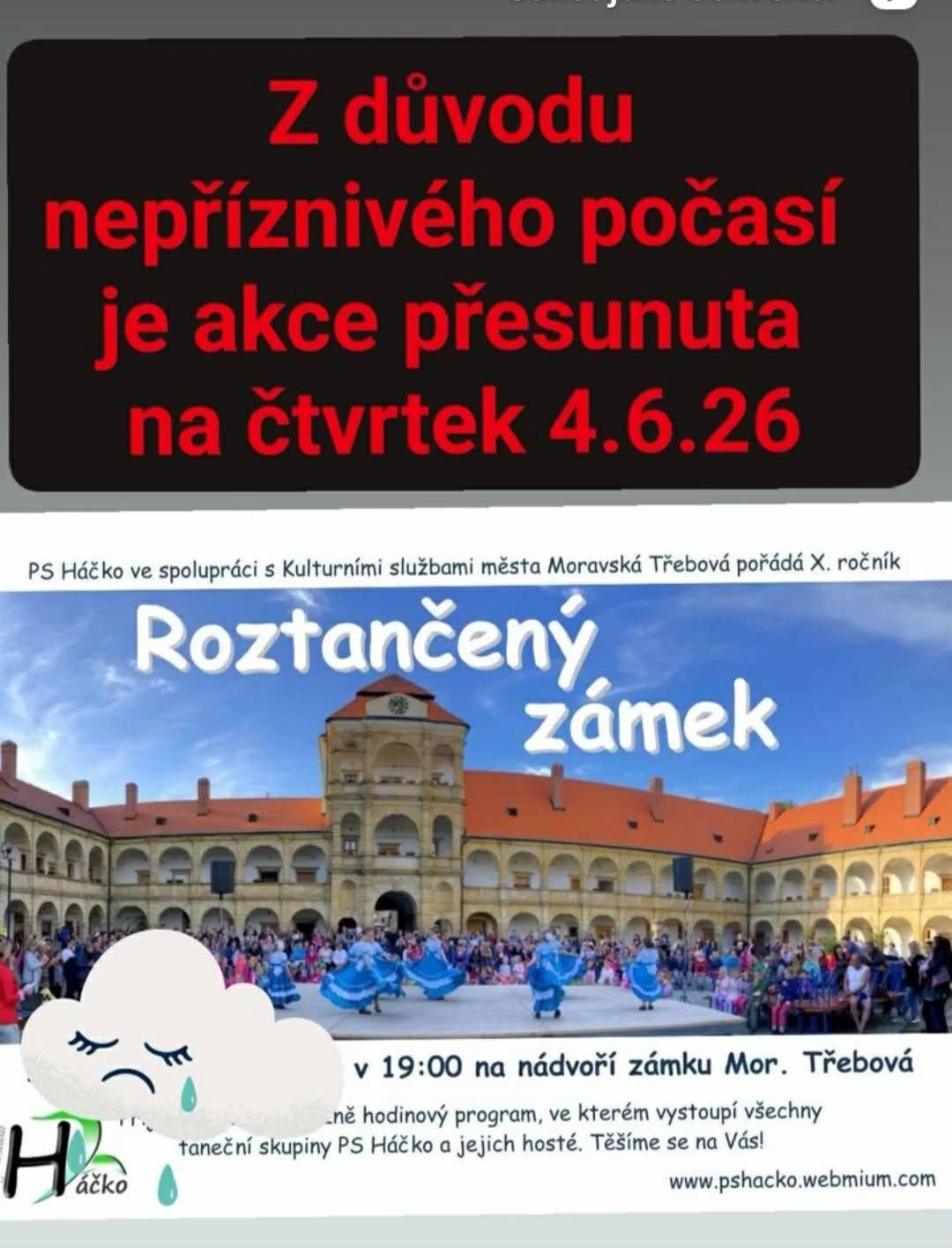 Z důvodu nepříznivého počasí je řesunuta na čtvrtek 4. června.