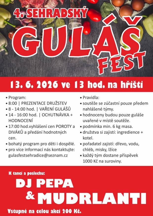 Gulášfest Sehradice 13.6.2026