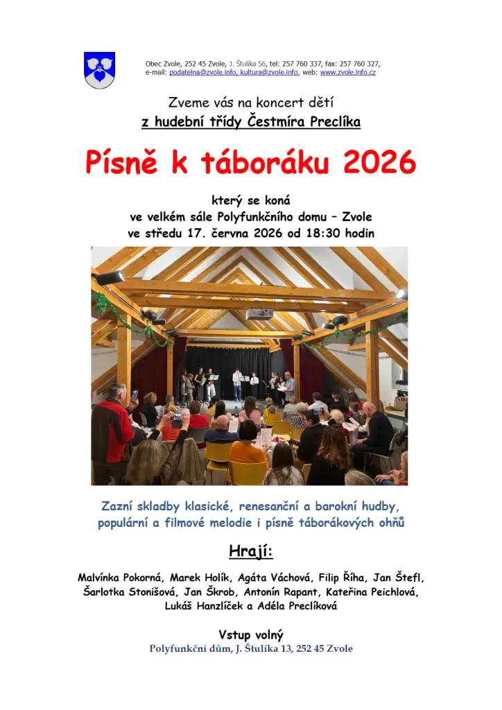 17.6. Koncert dětí z hudební třídy Čestmíra Preclíka.
