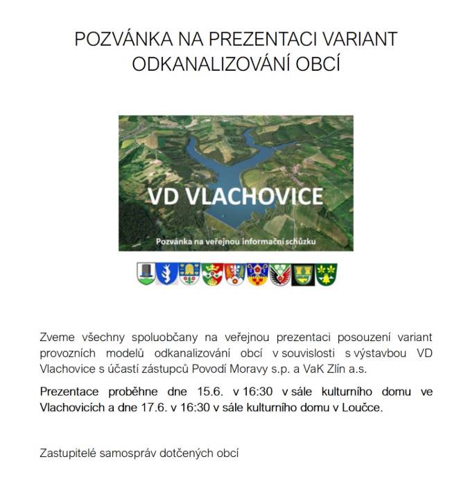 15.6. v 16:30 (KD Vlachovice); 17.6. v 16:30 (KD Loučka)