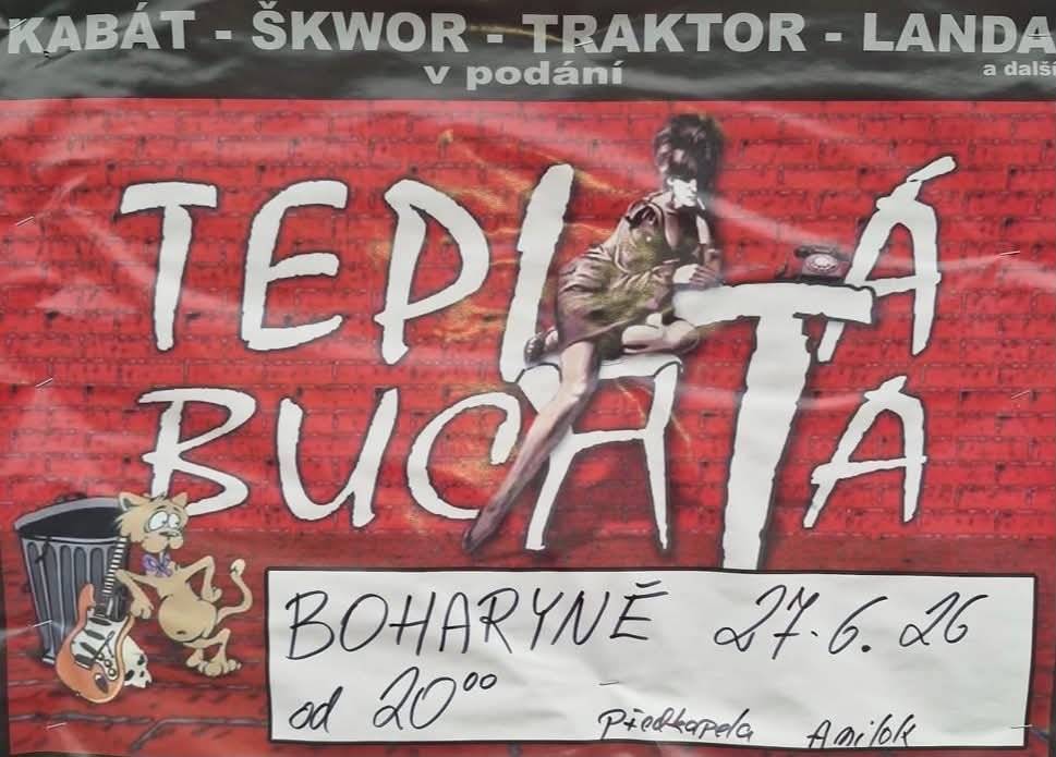 Obecní úřad Boharyně zve všechny na pouťovou zábavu, která se koná v sobotu 27. června od 20:00 hodin ve sportovním areálu v Boharyni. Hraje kapela Teplá Buchta.