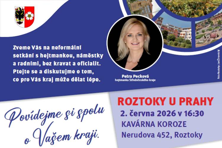 Máte nápady, připomínky nebo otázky týkající se života v naší obci či kraji? Dnes máte jedinečnou příležitost setkat se osobně s vedením Středočeského kraje.