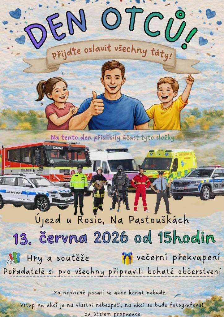 sobota 13.6.2026 od 15.00 hodi