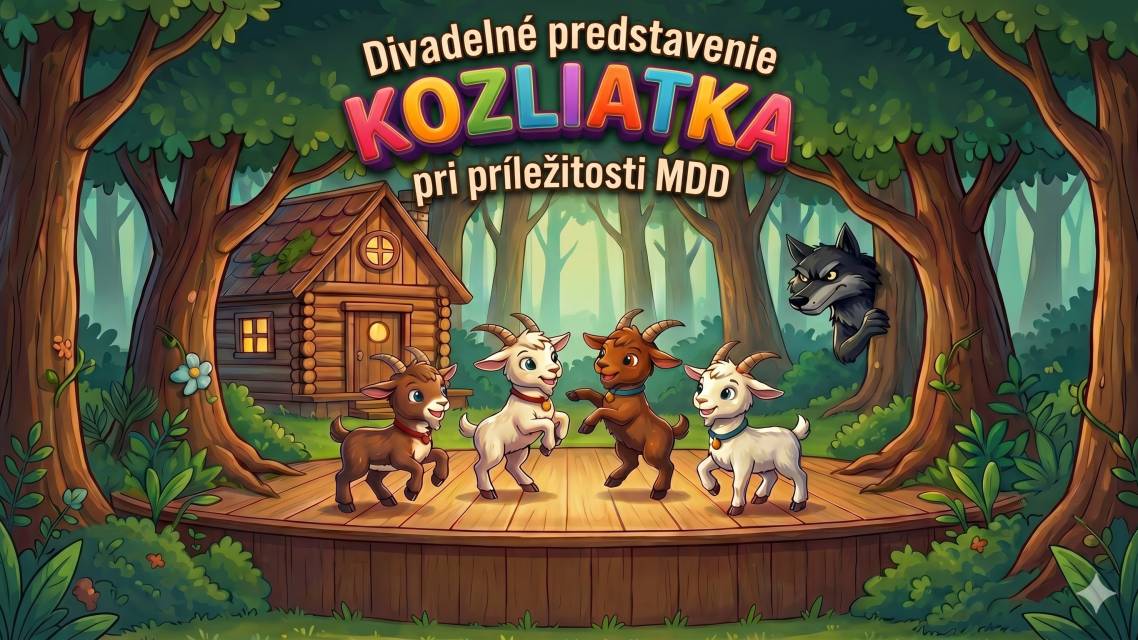 Obec Blatnica srdečne pozýva všetky deti, rodičov, starých rodičov a priateľov dobrej nálady na veselé divadelné predstavenie, ktoré sa uskutoční pri príležitosti Medzinárodného dňa detí (MDD).  Pripravili sme pre vás dopoludnie plné zábavy, smiechu a kultúry! K nám do Blatnice zavíta obľúbené Divadlo pod balkónom, ktoré odohrá známu rozprávku KOZLIATKA. Hoci je toto predstavenie organizované najmä pre deti z našej Materskej školy a Základnej školy v Blatnici, srdečne a veľmi radi privítame aj všetky ostatné deti! Ak máte doma mladších súrodencov, predškolákov, alebo ste z okolia a chcete deťom spraviť pekný program, dvere máte otvorené. Môžete sa tešiť na hravé kozliatka, napínavý (no zábavný!) dej s vlkom a krásny zážitok, ktorý k oslavám detského dňa neodmysliteľne patrí.   Aby ste udalosť nezmeškali, poznačte si do kalendárov nasledujúce údaje:   Dátum: Piatok, 5. jún 2026   Čas: o 10:30 hod.   Miesto: Dom služieb, Blatnica   Účinkuje: Divadlo pod balkónom     Chcete vedieť viac? Ak by ste si chceli o samotnom predstavení, bábkach a divadle prečítať viac detailov, podrobnosti nájdete priamo na stránke Divadla pod balkónom: