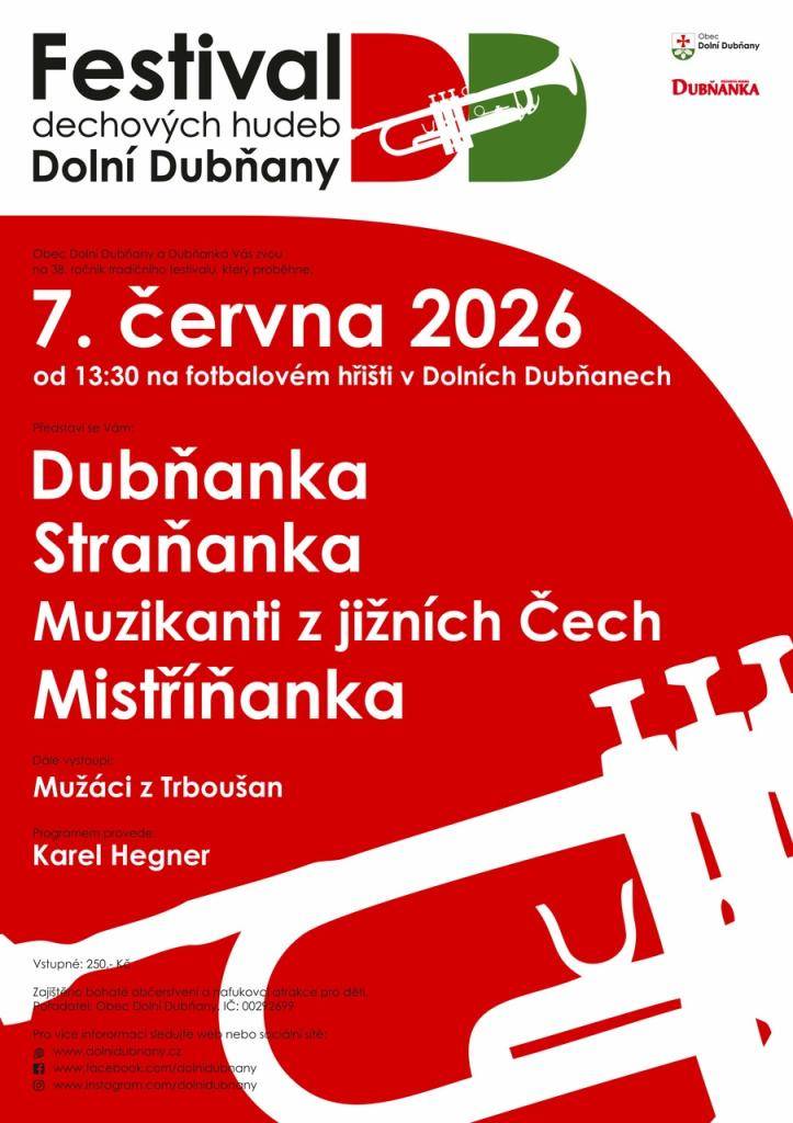 Dolní Dubňany - 7.6. Festival dechových hudeb