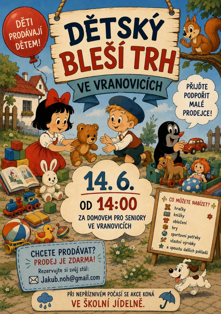 Máte doma hračky, knížky, hry, sportovní vybavení nebo vlastnoručně vyrobené poklady, které už nepotřebujete? Dejte jim šanci udělat radost někomu dalšímu!