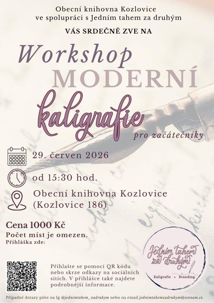 a workshop moderní kaligrafie pro začátečníky.