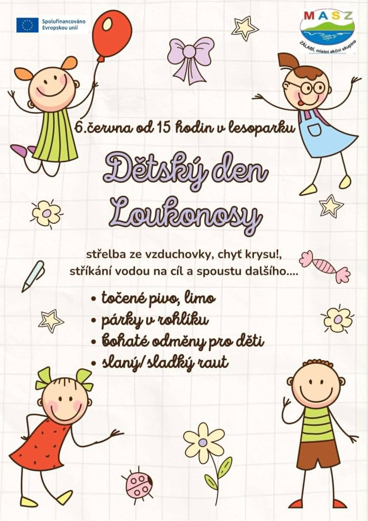 Komunitní centrum Loukonosy Vás zve na dětský den.