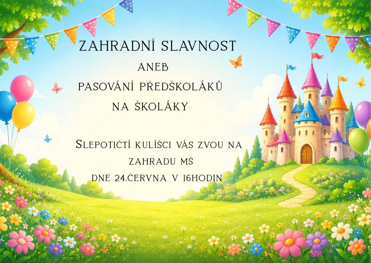 Zahradní slavnost - pozvánka MŠ Slepotice
