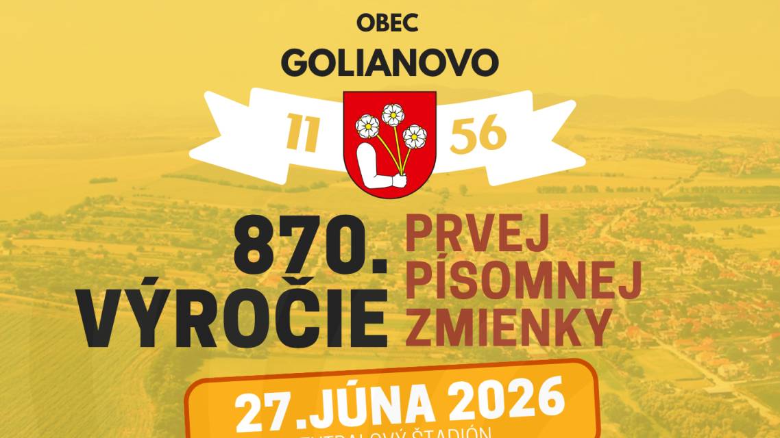 27.6.2026. Futbalový štadión Golianovo