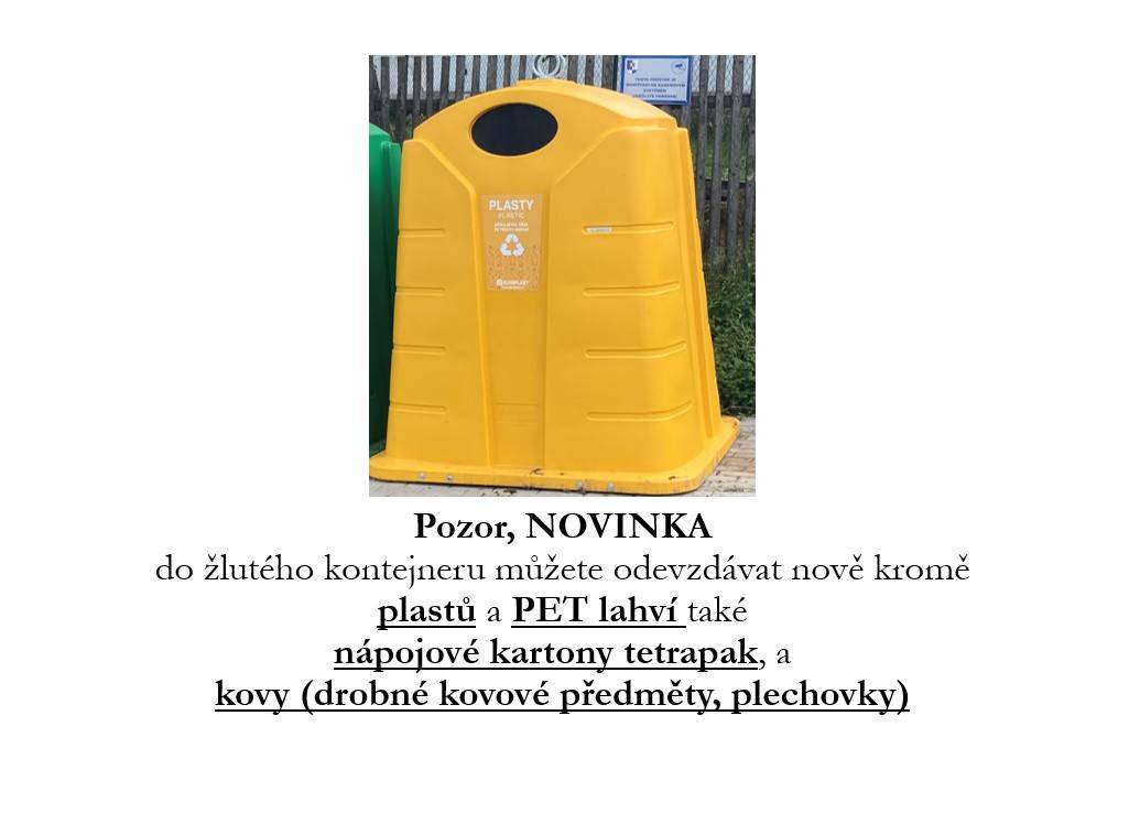 Informace o změně v třídění odpadů