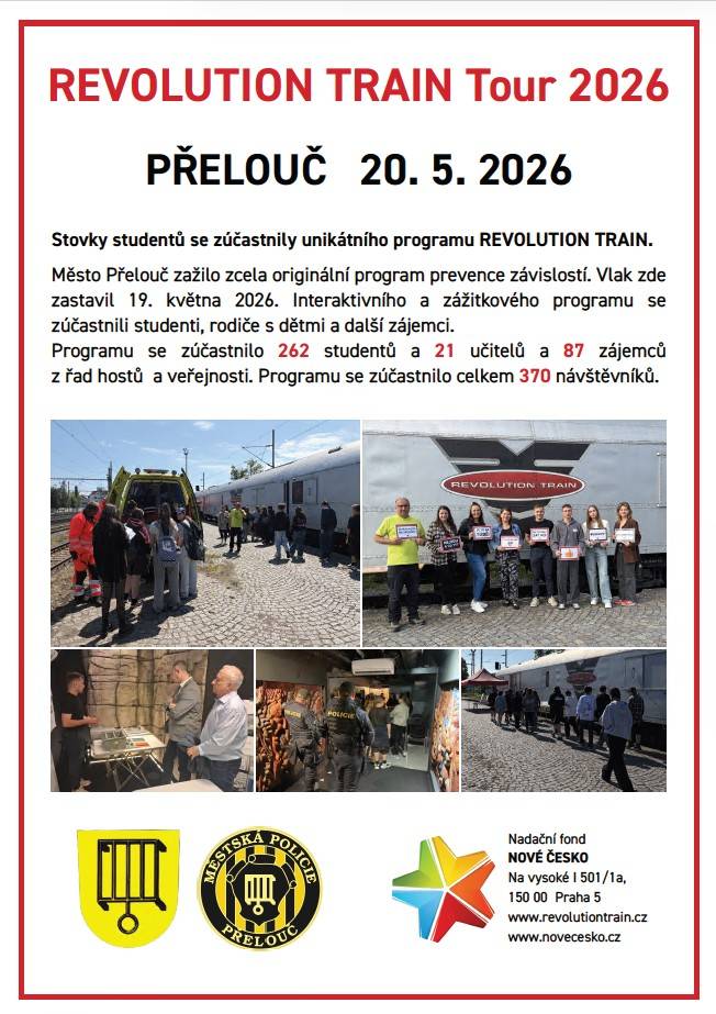 Do Přelouče přivítal "protidrogový vlak" Revolution trai