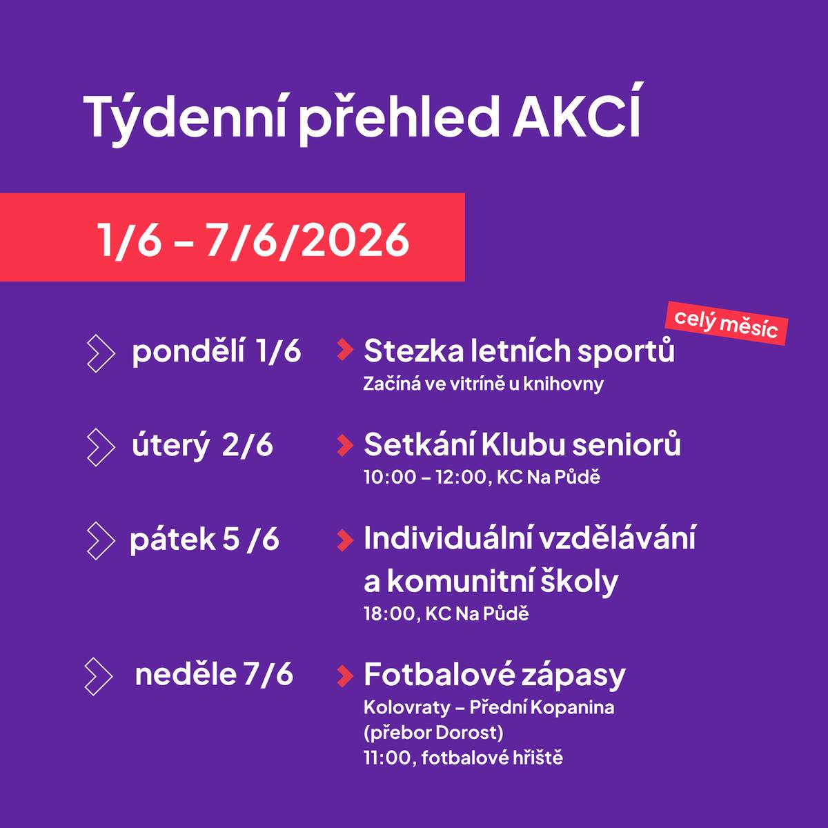 Jaké akce se konají tento týden?