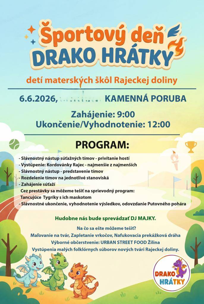 6.6.2026-ihrisko OŠK Kamenná Poruba ( v prípade nepriaznivého počasia telocvičňa Kamenná Poruba )
