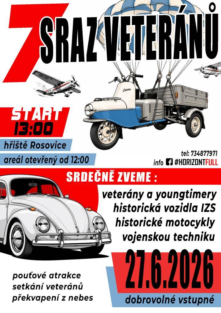 Na akci spojené s Poutí v naší obci se setkají majitelé historických vozidel a milovníci veteránů. Kromě toho se můžete těšit na pestrý program a další překvapení.