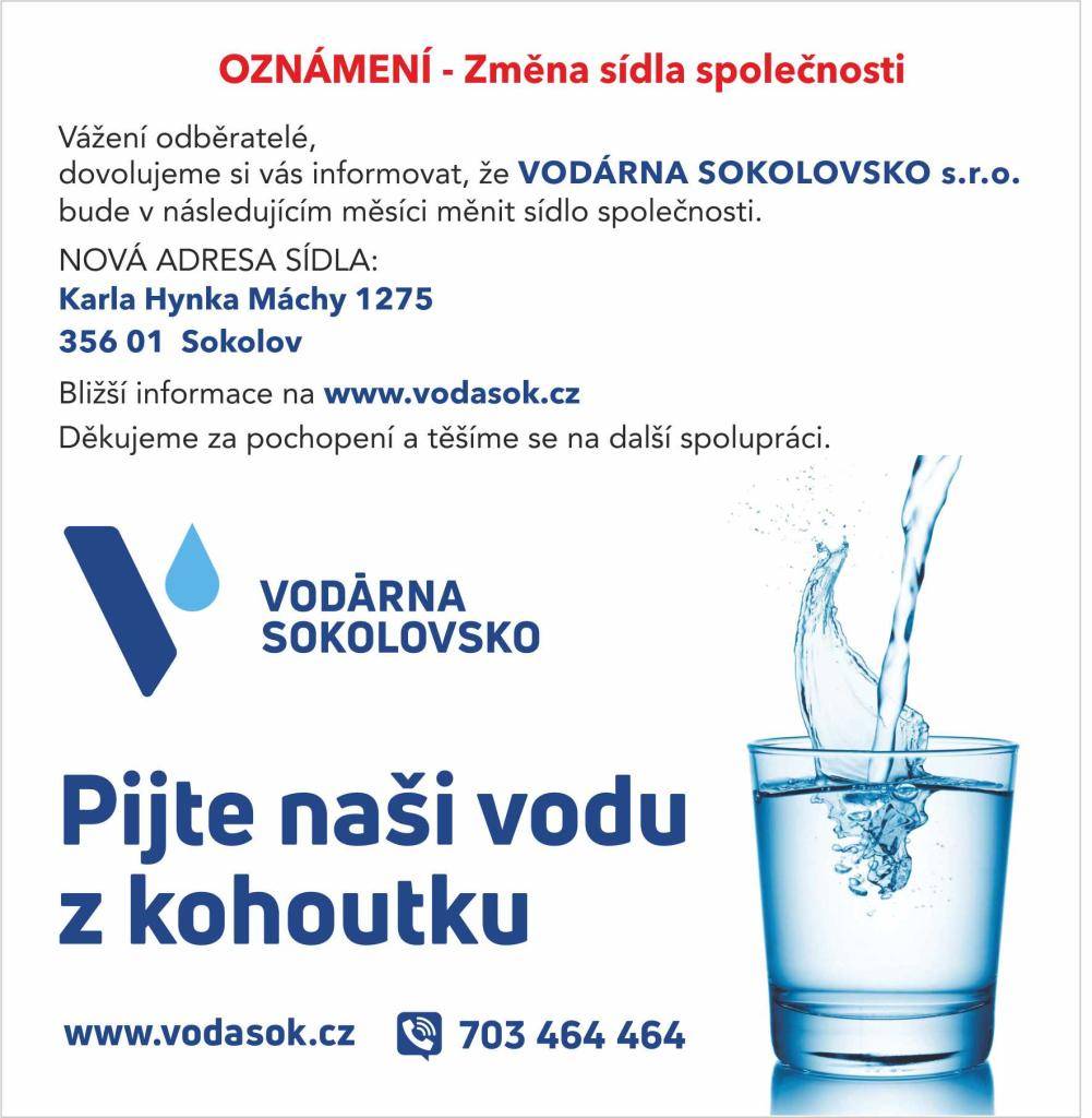Oznámení o změně sídla společnosti
