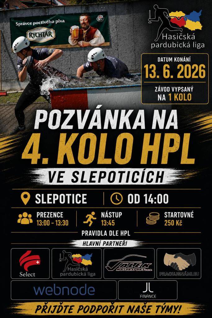Pozvánka na 4. kolo HPL v požárním útoku