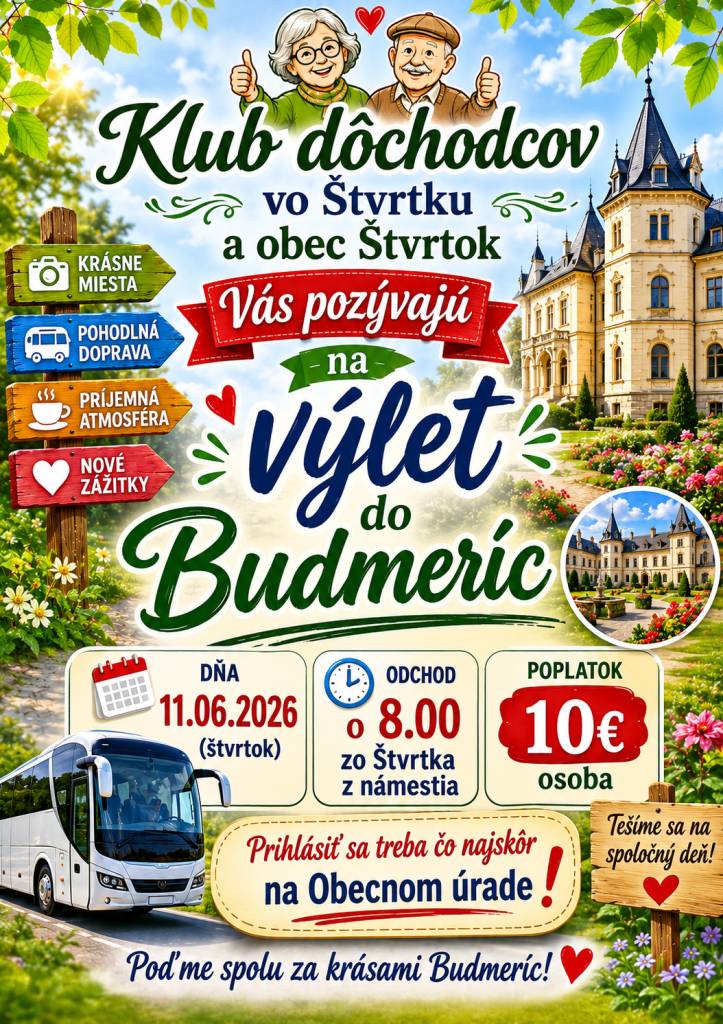 Pozvánka na výlet do Budmeríc