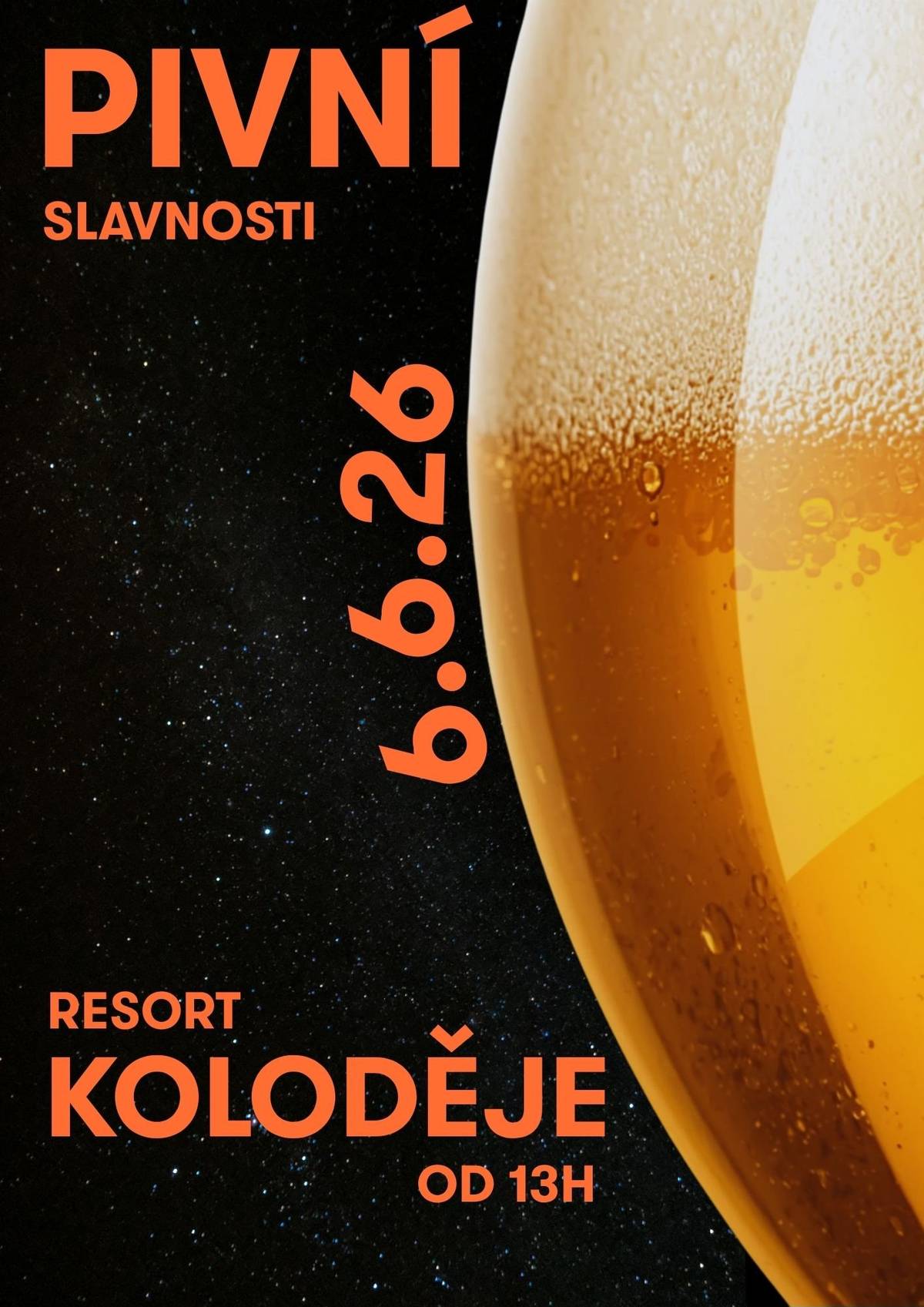 Chceme Vás pozvat na pivní slavnosti v areálu Resort Koloděje (nad hotelem-u hospůdky "U Zvířátek"), kde na Vás bude čekat především výběr piv z Plzeňského Prazdroje a minipivovary z okolí (Vltavotýnský pivovar, Bukovar) Program: Od 15:00 - k pivu a poslechu "Blaťácká pětka" - tradiční česká dechovka k večernímu posezení na louce zahraje a zazpívá kapela "Jsme tři"a program ukončí písničky na přání a karaoke  Celý den budou probíhat soutěže pro děti i dospělé (hrací karta pro pivaře - ochutnej všechny piva a vyhraj víkend v Alpách s bazénem i saunou)