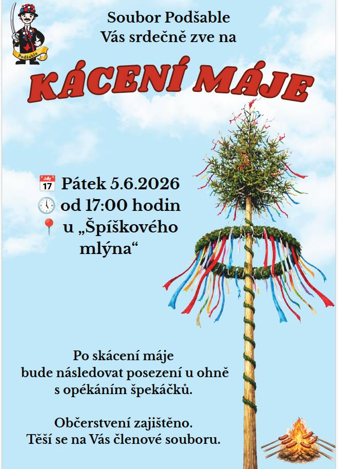 v pátek 5.6. od 17:00 hodin u Špíškového mlýna