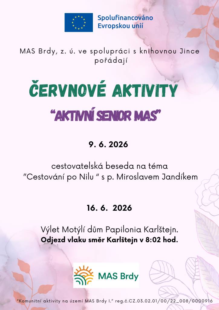 V červnu nás čeká cestovatelská beseda i výlet do Karlštejna