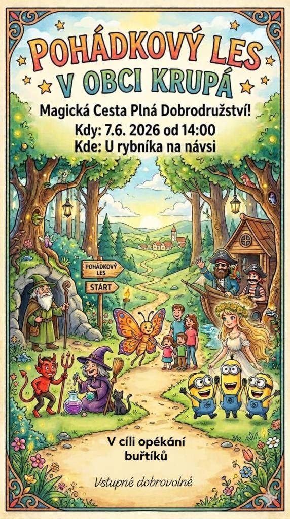 V neděli od 14:00 Vás srdečně zveme na Pohádkový les.