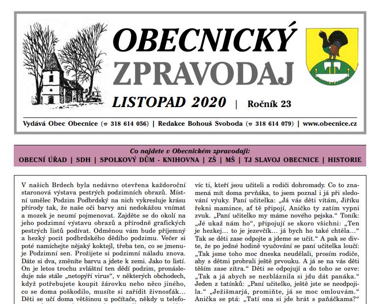 Zpravodaj Listopad 2020