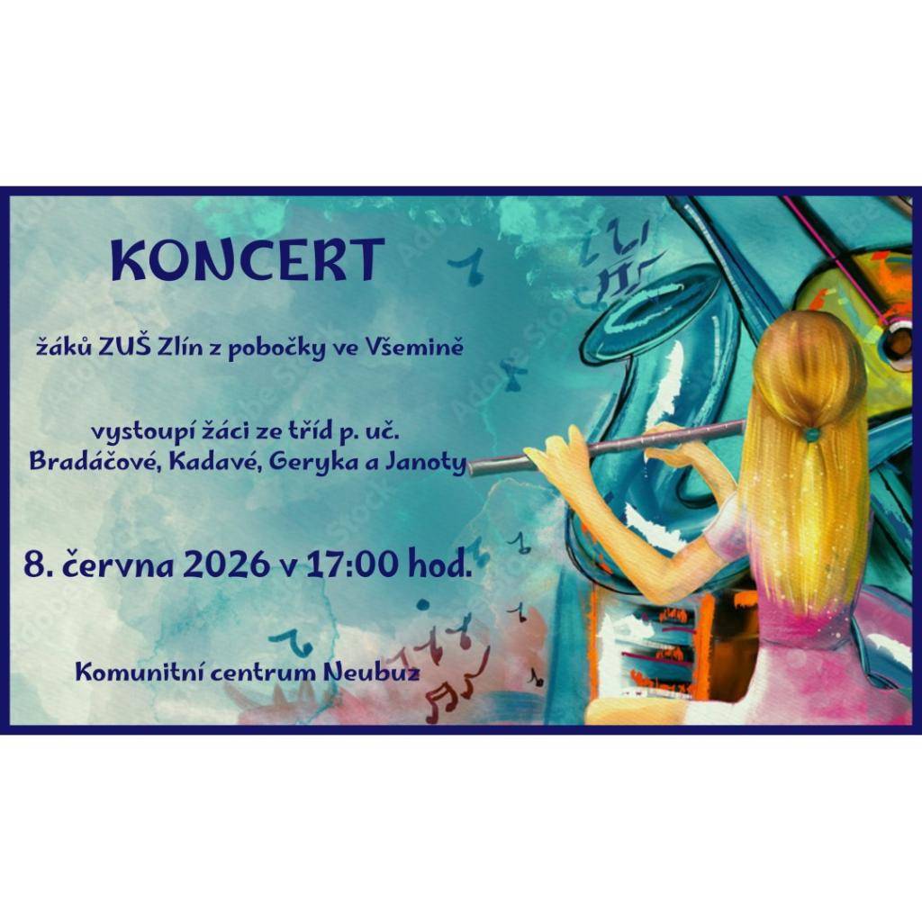 Přijďte se zaposlouchat do krásných melodií v podání žáků ZUŠ Zlín pobočka Všemina. Mladí muzikanti se už nemohou dočkat, až se s vámi podělí o radost z hudby. (vk)