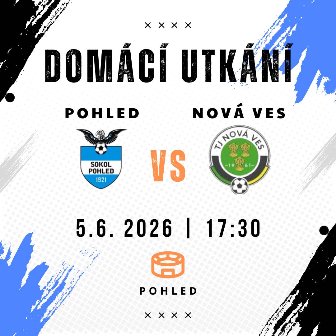 TJ Sokol Pohled Vás zve na poslední domácí utkání sezóny, které se odehraje v pátek 5. 6. od 17:30 hodin. Přijďte naše fotbalisty podpořit v důležitém boji o záchranu v soutěži.
