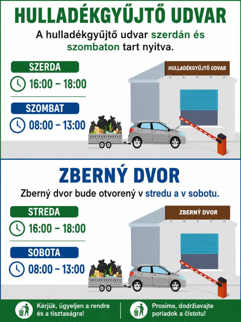 Nyitvatartás változás 2026.06.03 - tól - Zmena otváracých hodín od 03.06.2026
