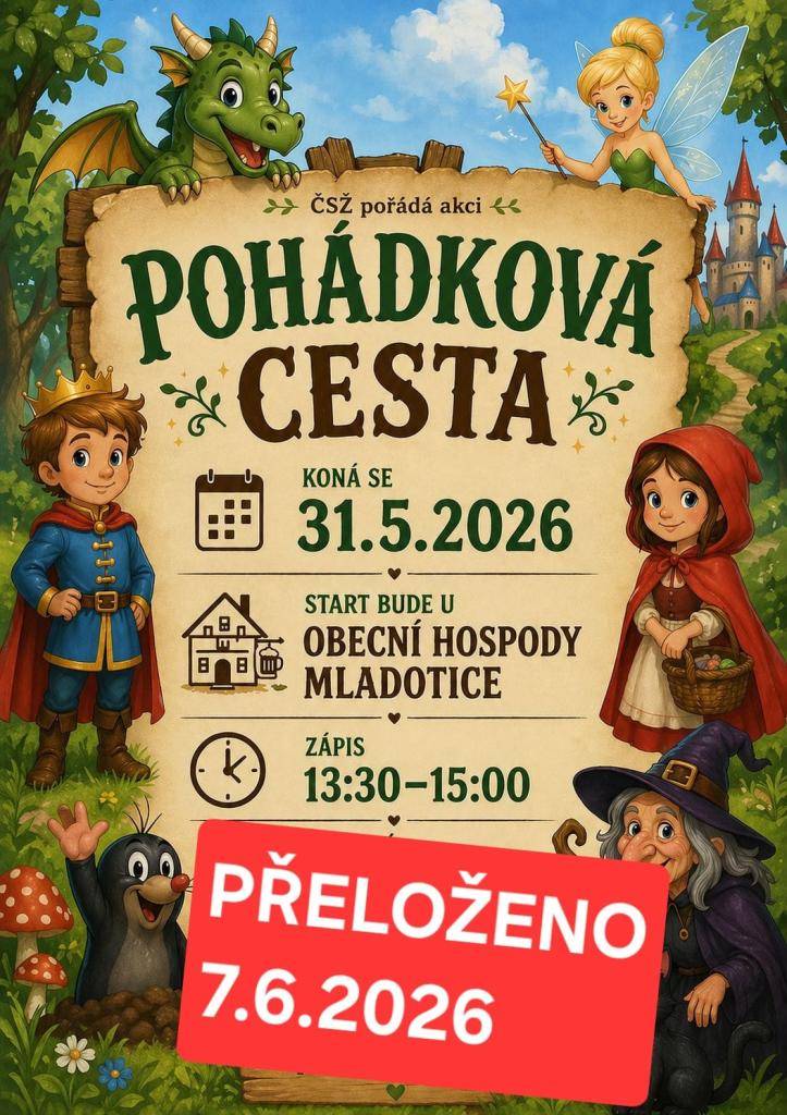 - z důvodu nepřízně počasí se akce překládá na termín 7. 6. 2026.