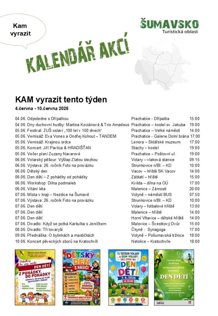 Kalendář akcí pro 23. týden 2026
