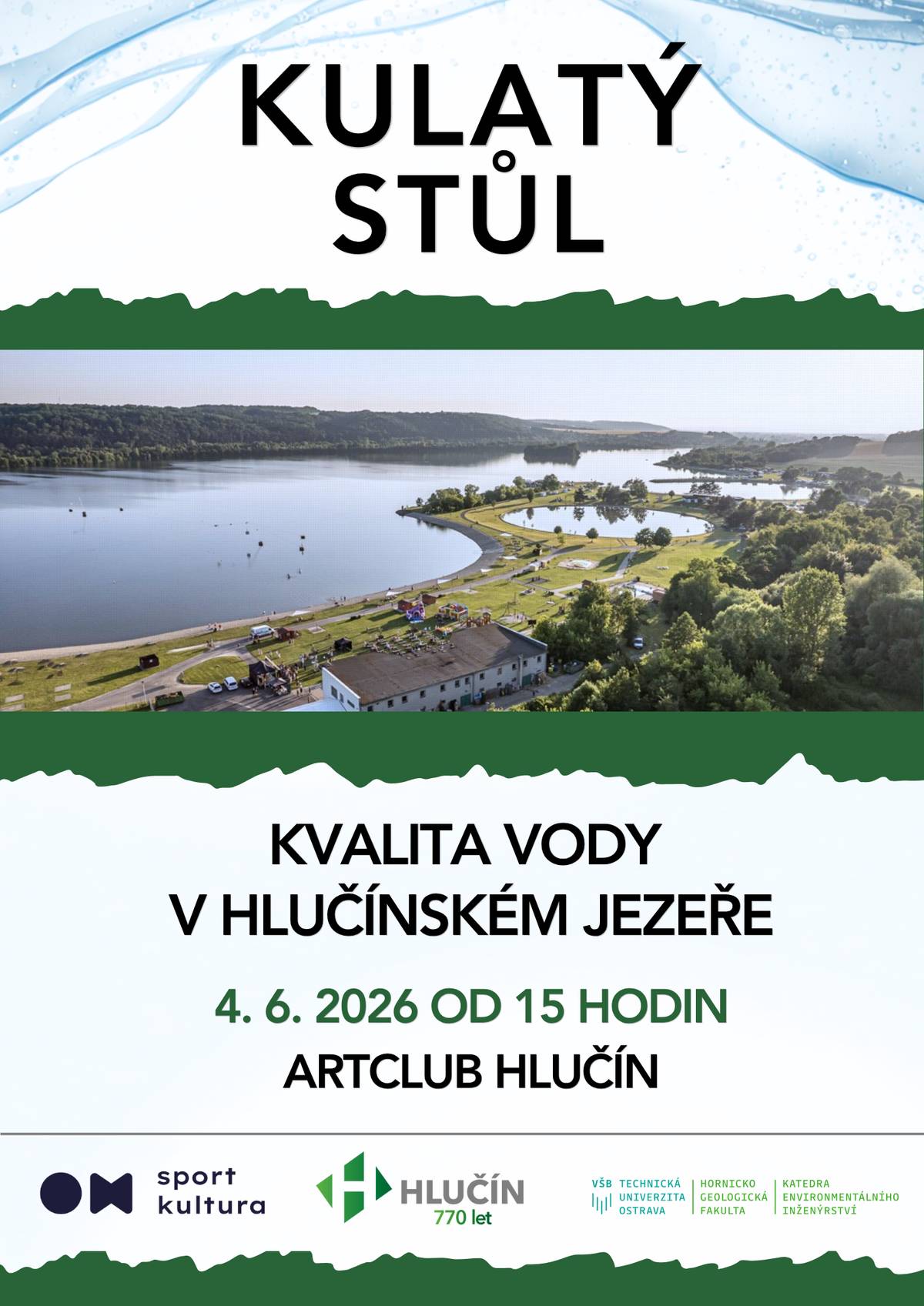 Starostka Petra Tesková, ve spolupráci s příspěvkovou organizací Sport a kultura Hlučín, zve širokou veřejnost na otevřenou debatu o kvalitě vody v Hlučínském jezeře 🌊, která se uskuteční 4. června od 15 hodin v hlučínském Artclubu.  Hlavním hostem a odborným garantem diskuse bude profesorka Silvie Heviánková z Katedry environmentálního inženýrství Hornicko-geologické fakulty VŠB-TUO. Cílem setkání není pouze popsat současný stav Hlučínského jezera, ale především identifikovat hlavní faktory ovlivňující kvalitu vody a hledat odborně podložená a dlouhodobě udržitelná řešení. Město Hlučín proto zve všechny občany, kterým není budoucnost jezera lhostejná, aby se do diskuse aktivně zapojili. Více zde: https://bit.ly/3PXkjkz   #HlucinskeJezero #Hlucin #VerejnaDebata #KvalitaVody #ZivotniProstredi #ArtclubHlucin #MestoHluci