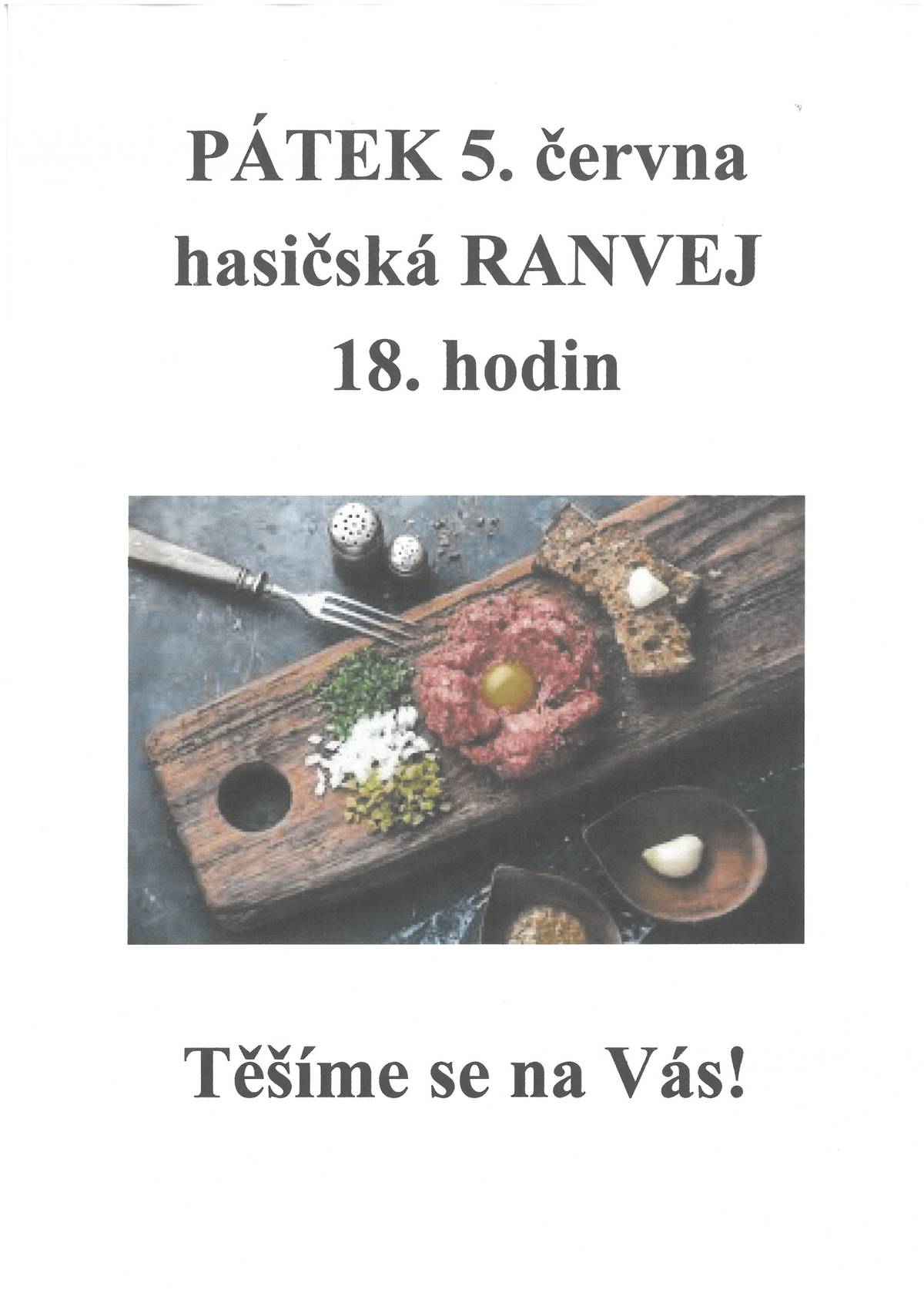 Pátek 5.6.2026 hasičská RANVEJ Herálec od 18 hod. - TATARÁK