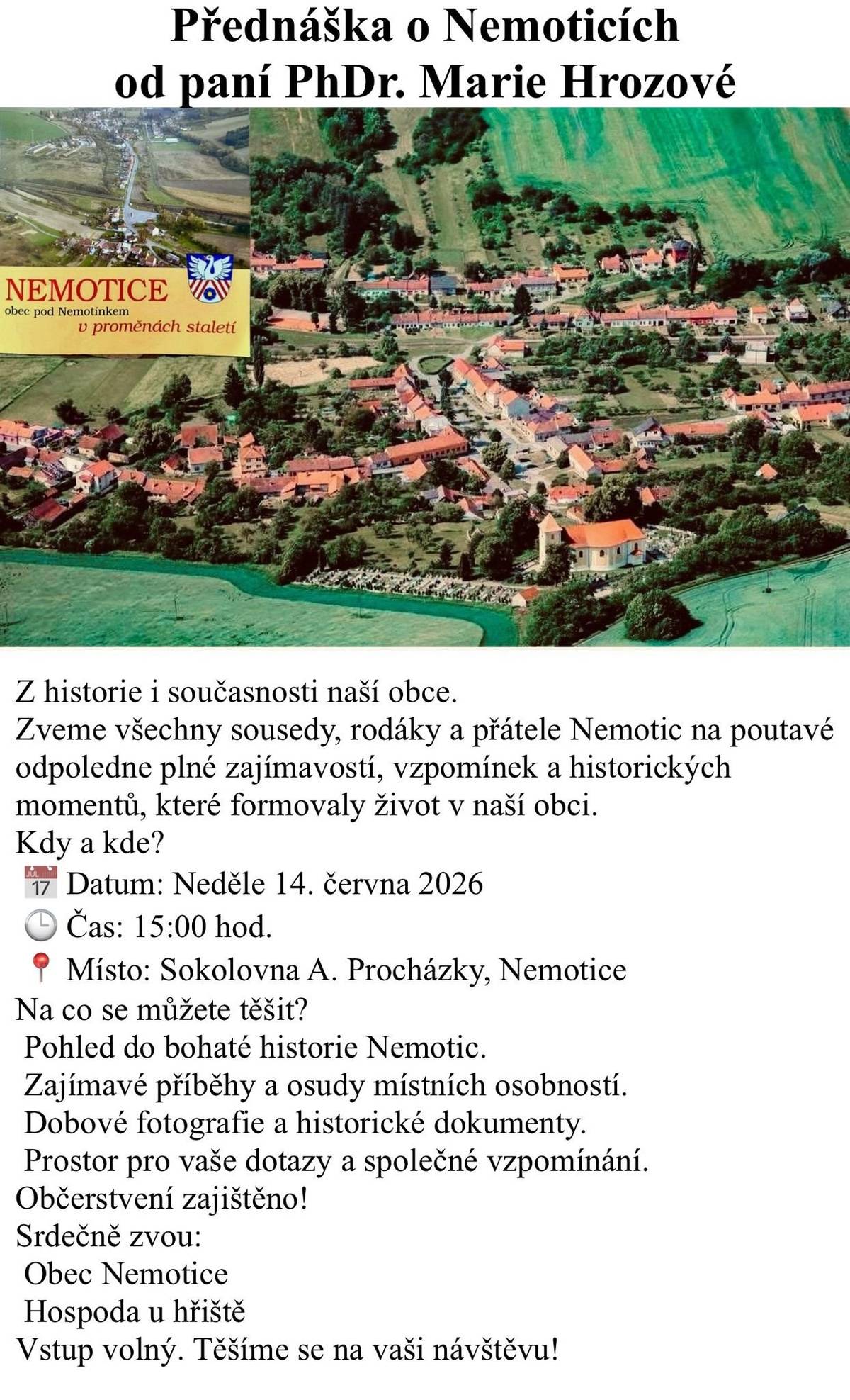 Neděle 14. června 2026 v 15:00 hod.