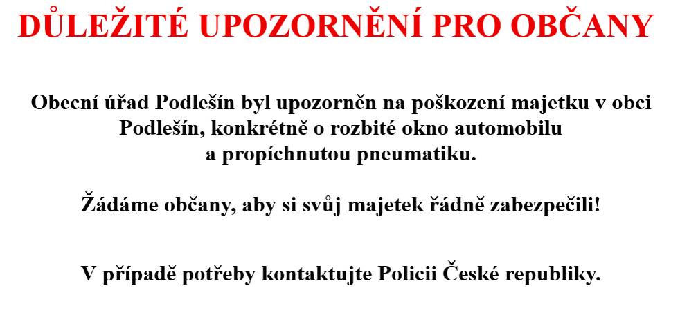 Upozornění pro občany