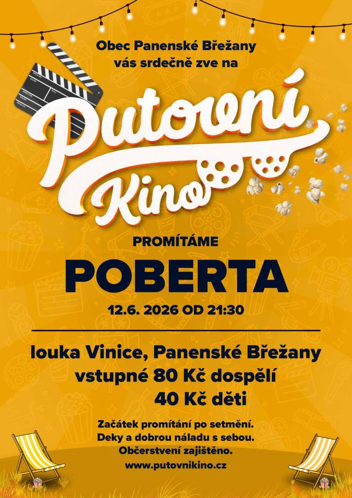 Břežanské filmové léto startuje svou 8. sezónu v pátek 12.6. promítáním letošní filmové noviny krimikomedie Poberta. Promítáme na Vinici, na louce ve stínu lesa, a to po setmění cca ve 21.30. Sezení a občerstvení zajištěno.