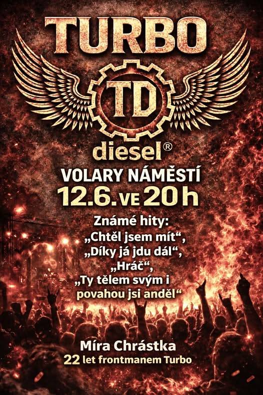 Turbo Diesel, nově vzniklá rocková kapela vedená dobře známým frontmanem Mírou Chrástkou, který dříve působil v legendární skupině Turbo, přijede do Volar přivolat léto se vším všudy – s dovolenou, teplými večery, vlahými nocemi, prvními láskami…