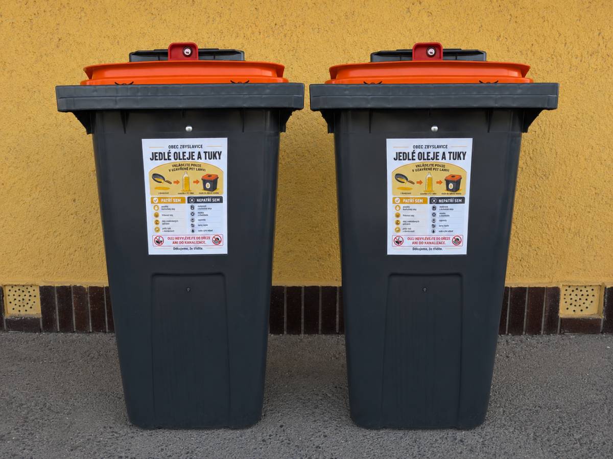 V obci jsme rozšířili sběr jedlých olejů a tuků o dvě nové nádoby pro občany.
