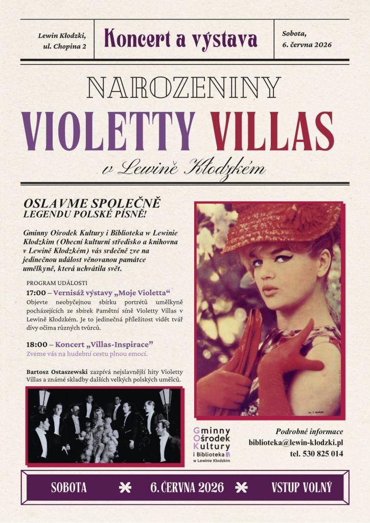 Koncert a výstava dne 6.6.2026 - sobota, místo výstavy Lewin Klodzki