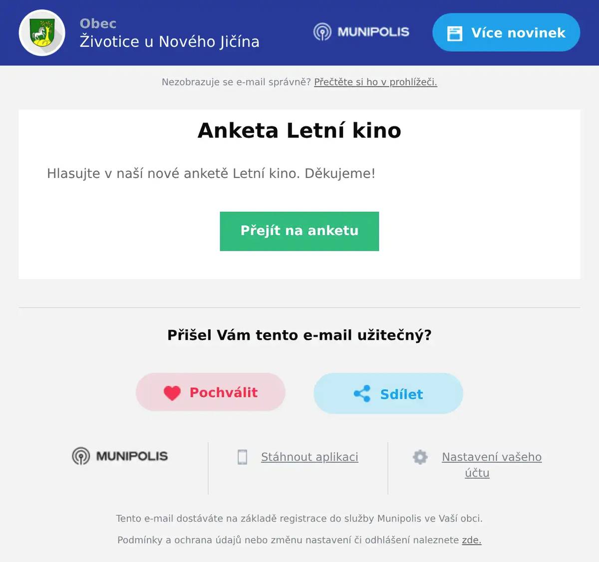 Hlasujte v naší nové anketě Letní kino. Děkujeme!