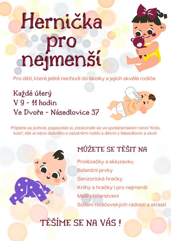 Každé úterý od 9:00 do 11:00 hod.